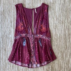 Free People half way button up blouse size xs